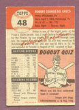 1953 Topps Baseball #048 Bob Del Greco Pirates VG 448626