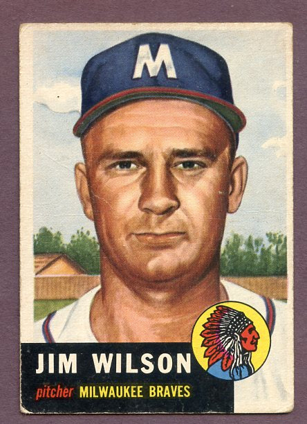 1953 Topps Baseball #208 Jim Wilson Braves VG 448628