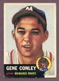 1953 Topps Baseball #215 Gene Conley Braves VG 448636