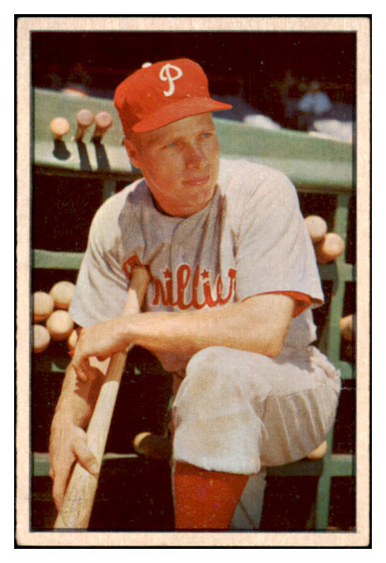 1953 Bowman Color Baseball #010 Richie Ashburn Phillies VG-EX Crease 450293