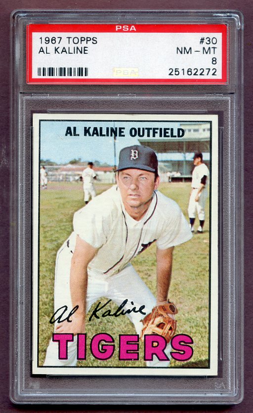 1967 Topps Baseball #030 Al Kaline Tigers PSA 8 NM/MT 459060