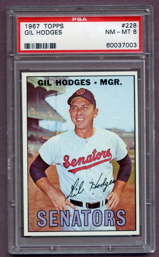 1967 Topps Baseball #228 Gil Hodges Senators PSA 8 NM/MT 459260