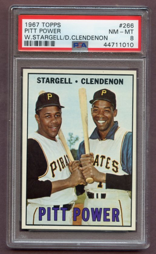1967 Topps Baseball #266 Willie Stargell Donn Clendenon PSA 8 NM/MT 459293