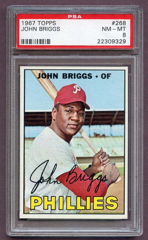 1967 Topps Baseball #268 John Briggs Phillies PSA 8 NM/MT 459295
