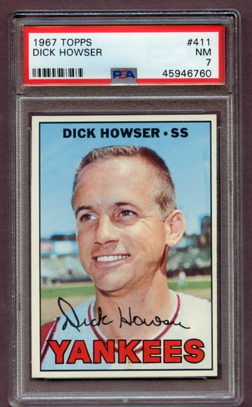 1967 Topps Baseball #411 Dick Howser Yankees PSA 7 NM 459464