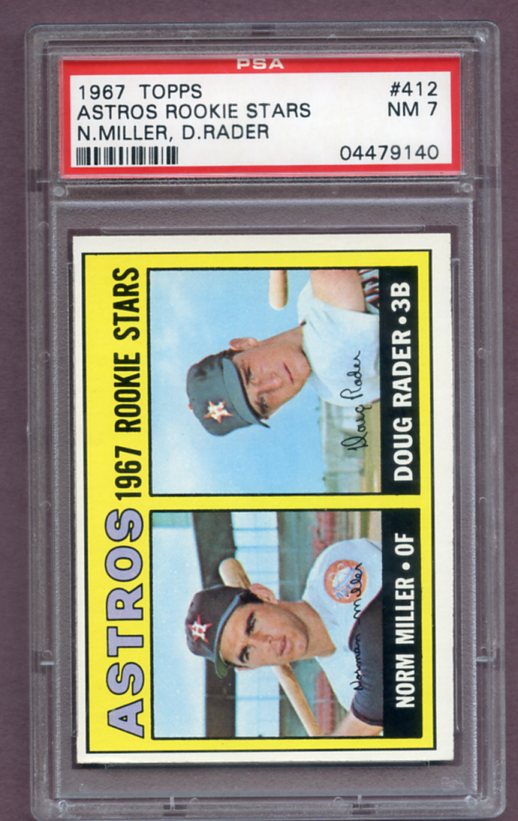 1967 Topps Baseball #412 Doug Rader Astros PSA 7 NM 459465
