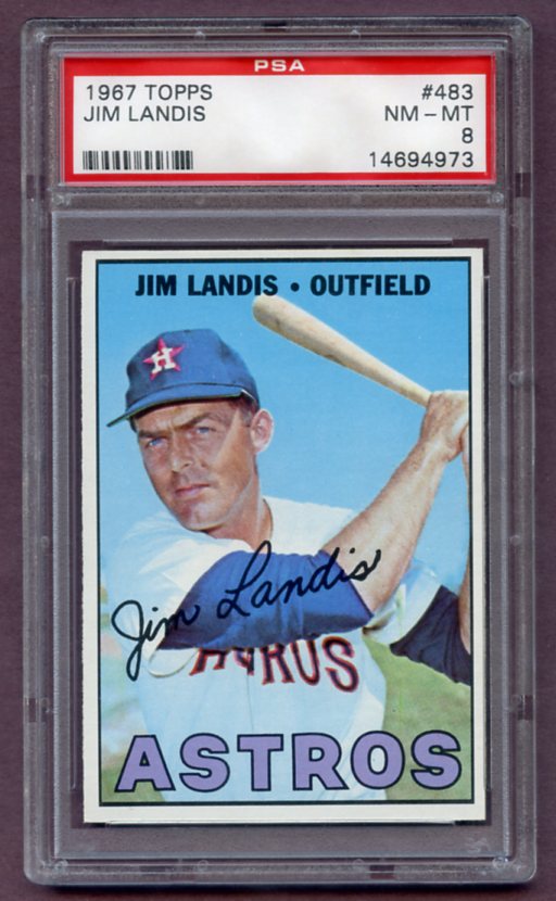 1967 Topps Baseball #483 Jim Landis Astros PSA 8 NM/MT 459536