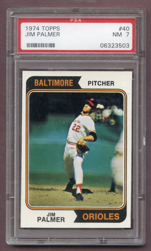1974 Topps Baseball #040 Jim Palmer Orioles PSA 7 NM 459817