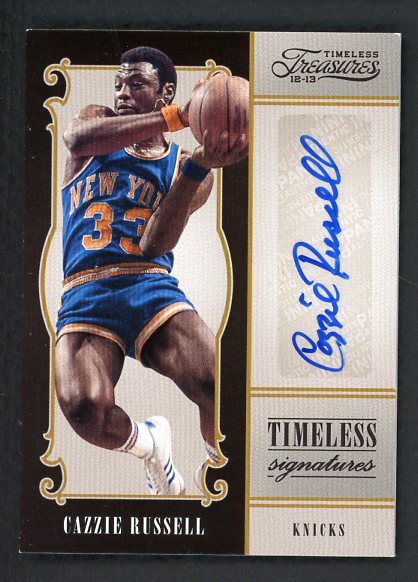 2012 Panini Timeless #027 Cazzie Russell Knicks Signed 461491