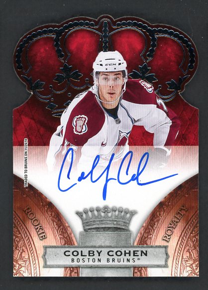 2010 Panini Royalty #152 Colby Cohen Bruins Signed 461504