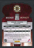 2010 Panini Royalty #152 Colby Cohen Bruins Signed 461504