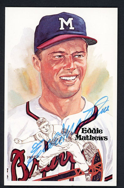 Perez Steele Eddie Mathews Braves JSA Cert Signed 461540