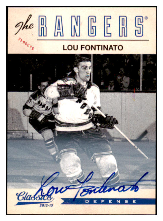 2012 Panini Classics #185 Lou Fontinato Rangers Signed 461547