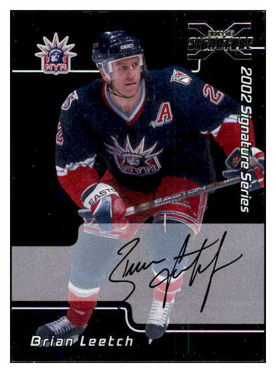 2002 In The Game #LBL Brian Leetch Rangers Signed 461551