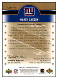2005 UD Legends #LX-HC Harry Carson Giants Signed 461590