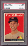 1958 Topps Baseball #065 Von McDaniel Cardinals PSA 6 EX-MT 461891