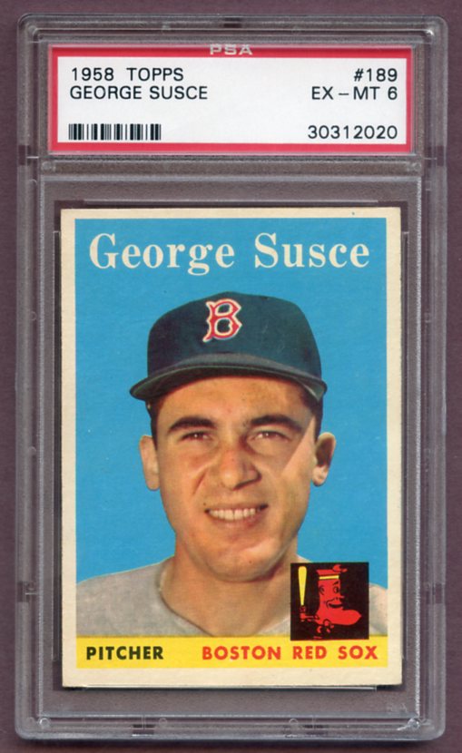 1958 Topps Baseball #189 George Susce Red Sox PSA 6 EX-MT 461892