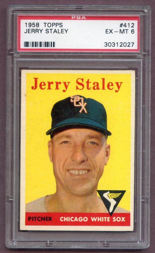 1958 Topps Baseball #412 Jerry Staley White Sox PSA 6 EX-MT 461896