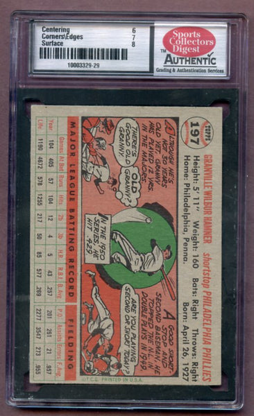 1956 Topps Baseball #197 Granny Hamner Phillies SCD 6.5 EX-MT+ 461969