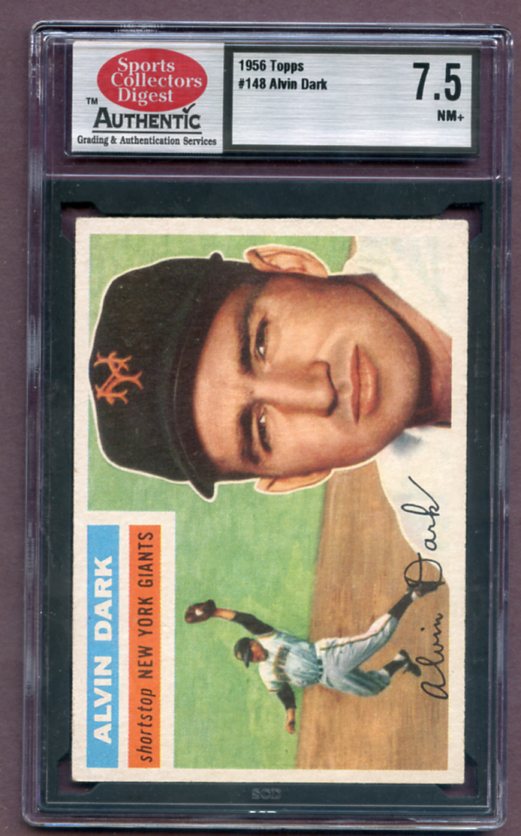 1956 Topps Baseball #148 Alvin Dark Giants SCD 7.5 NM+ Gray 461976
