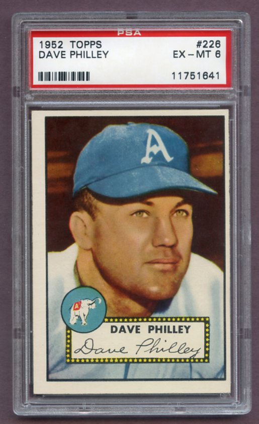 1952 Topps Baseball #226 Dave Philley A's PSA 6 EX-MT 461996