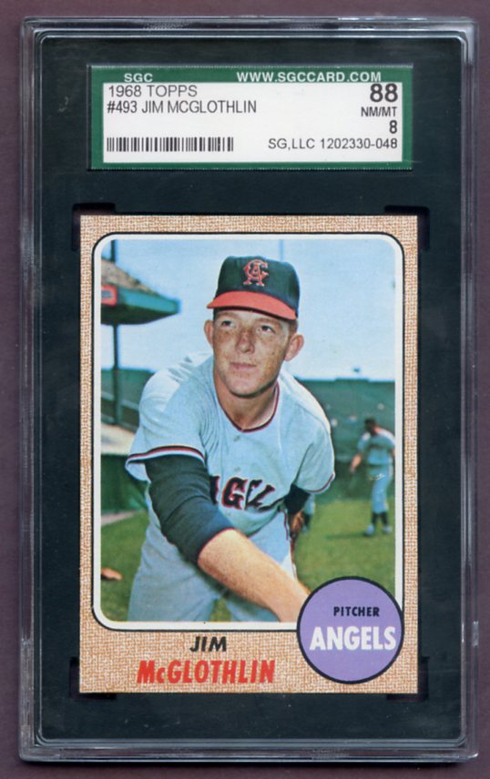 1968 Topps Baseball #493 Jim McGlothlin Angels SGC 8 NM/MT 462030