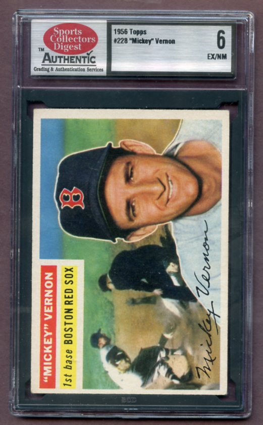 1956 Topps Baseball #228 Mickey Vernon Red Sox SCD 6 EX/NM 462055