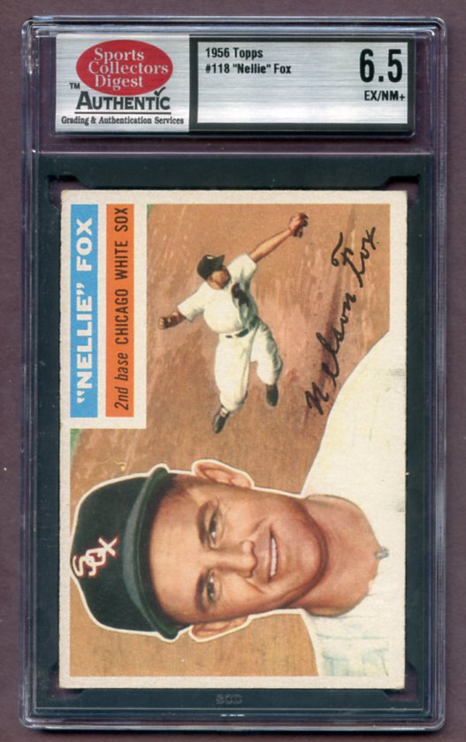 1956 Topps Baseball #118 Nellie Fox White Sox SCD 6.5 EX/NM+ Gray 462093