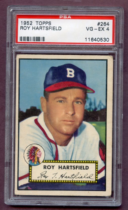 1952 Topps Baseball #264 Roy Hartsfield Braves PSA 4 VG-EX 462140