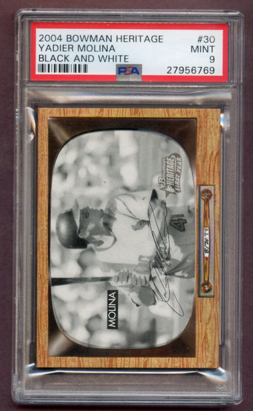 2004 Bowman Heritage #020 Yadier Molina PSA 9 MINT Black & White 462203