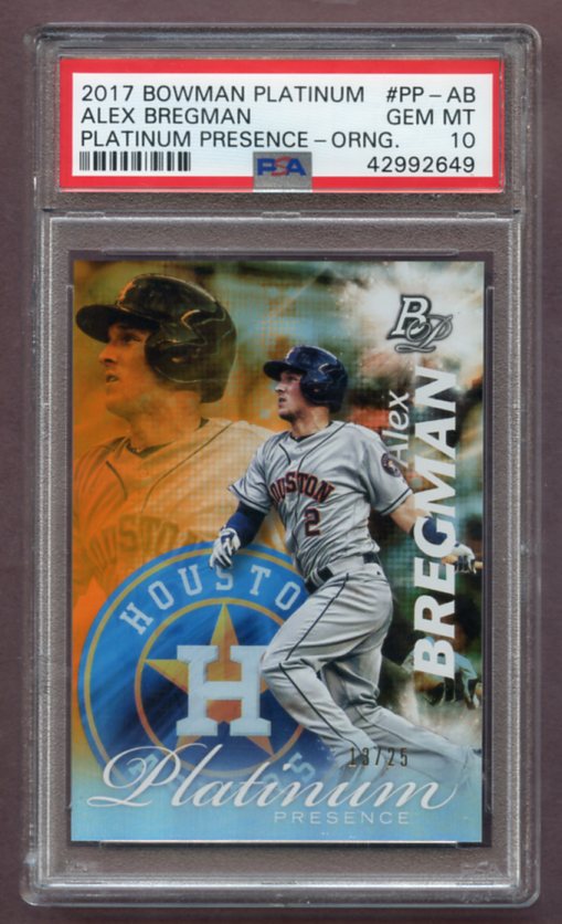 2017 Bowman Platinum #PP-AB Alex Bregman PSA 10 GEM MINT Orange 462206