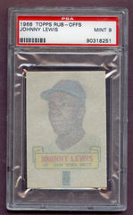 1966 Topps Baseball Rub Offs Johnny Lewis Mets PSA 9 MINT