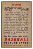 1951 Bowman Baseball #295 Al Lopez Indians EX 463253