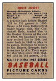 1951 Bowman Baseball #119 Eddie Joost A's VG-EX 463255