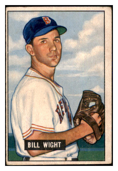 1951 Bowman Baseball #164 Bill Wight Red Sox VG-EX 463258