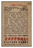 1951 Bowman Baseball #170 Sibby Sisti Braves VG-EX 463261