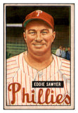 1951 Bowman Baseball #184 Eddie Sawyer Phillies VG-EX 463264