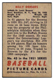 1951 Bowman Baseball #043 Billy Demars Browns EX-MT 463283