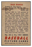 1951 Bowman Baseball #068 Dick Kokos Browns EX-MT 463290