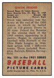 1951 Bowman Baseball #101 Owen Friend Browns EX-MT 463301