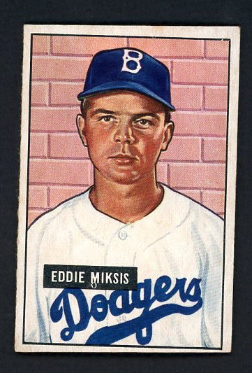 1951 Bowman Baseball #117 Eddie Miksis Dodgers EX-MT 463308