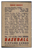 1951 Bowman Baseball #117 Eddie Miksis Dodgers EX-MT 463308