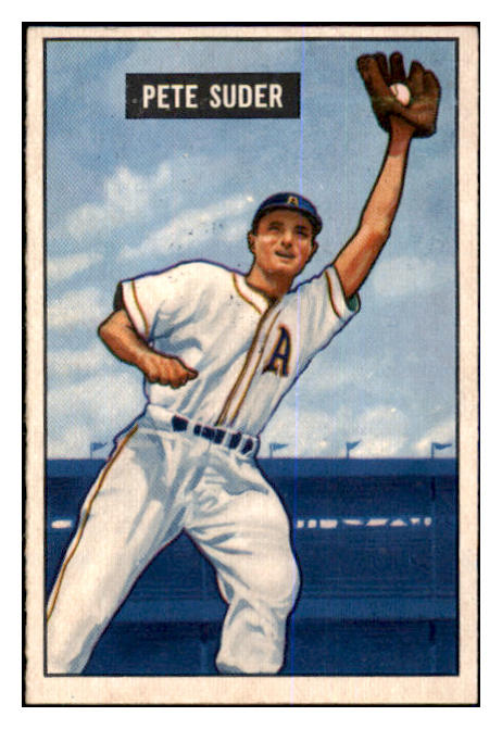 1951 Bowman Baseball #154 Pete Suder A's EX-MT 463325