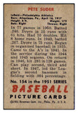 1951 Bowman Baseball #154 Pete Suder A's EX-MT 463325