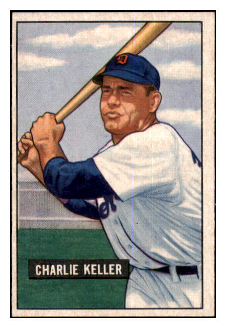 1951 Bowman Baseball #177 Charlie Keller Tigers EX-MT 463330