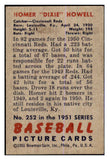1951 Bowman Baseball #252 Dixie Howell Reds EX-MT 463353