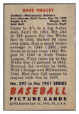1951 Bowman Baseball #297 Dave Philley A's EX-MT 463373
