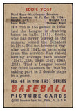 1951 Bowman Baseball #041 Eddie Yost Senators EX 463385
