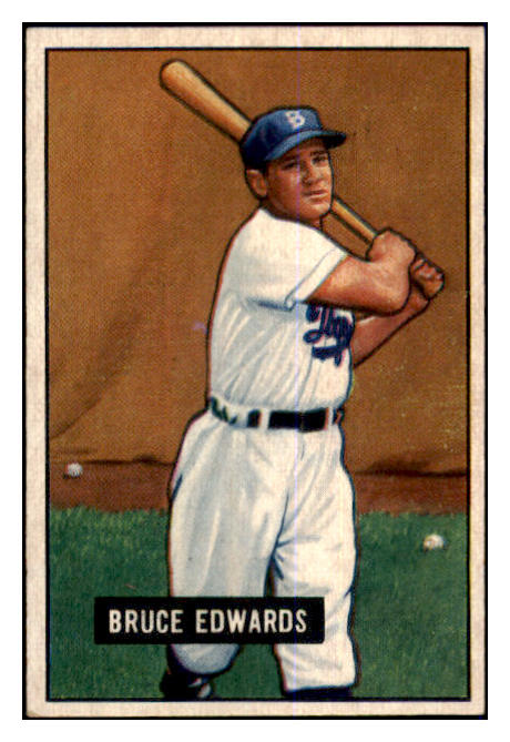 1951 Bowman Baseball #116 Bruce Edwards Dodgers EX 463398