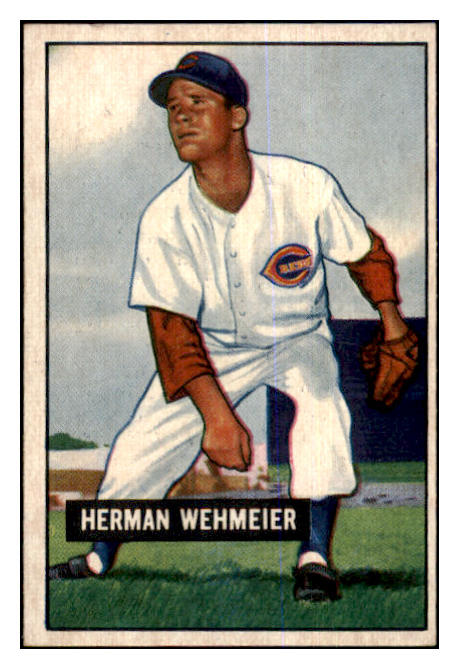 1951 Bowman Baseball #144 Herman Wehmeier Reds EX 463400